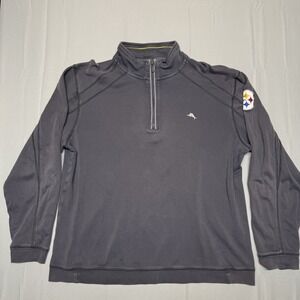 Pittsburgh Steelers Tommy Bahama Sweater Mens‎ X-Large Gray 1/4 Zip Pullover
